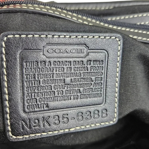 Authentic Vintage Coach Signature Handbag Black Satchel K35-6388 Shoulder Bag - Picture 10 of 10